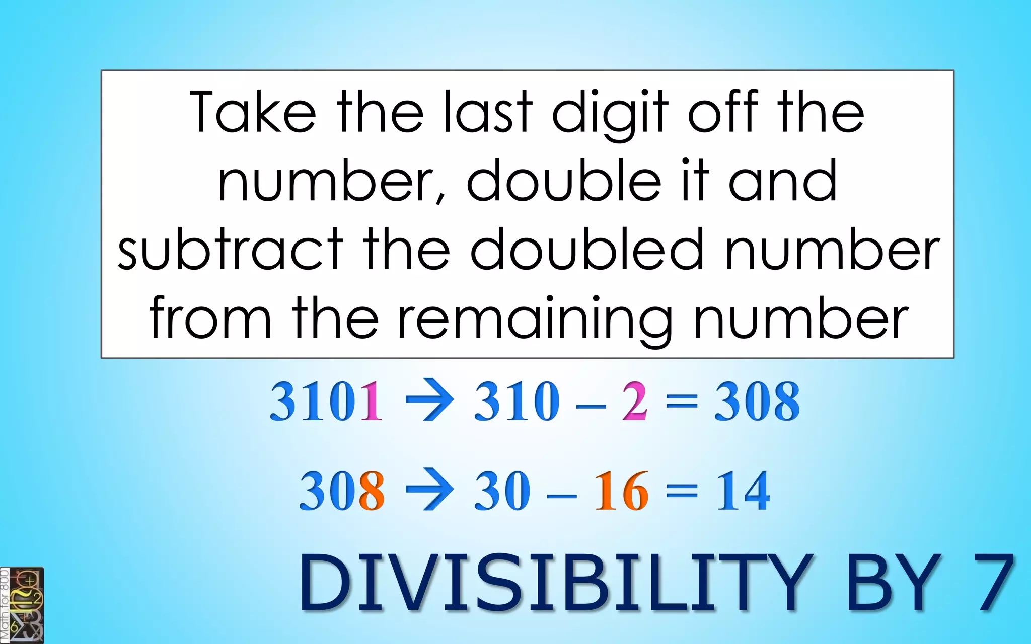 The remainder
is the amount "left
over" after performing
the division of two
integers which do not
divide evenly.
 