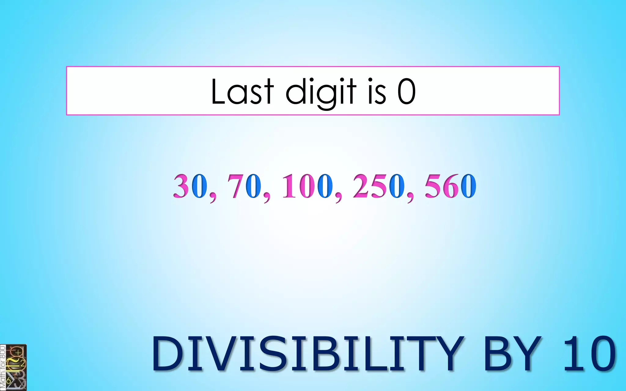 The remainder r when
n is divided by a
nonzero integer d is
zero if and only if n is
a multiple of d.
 