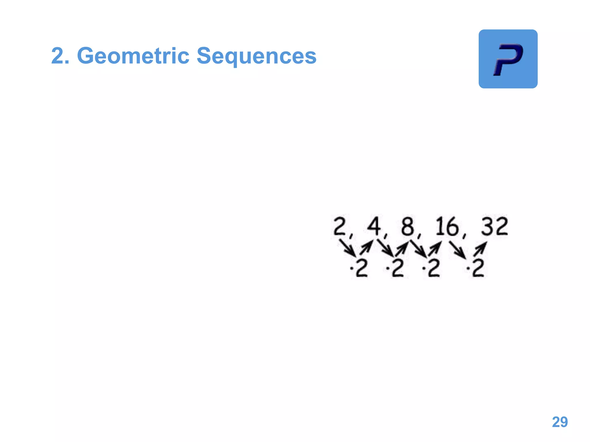 2. Geometric Sequences
29
 
