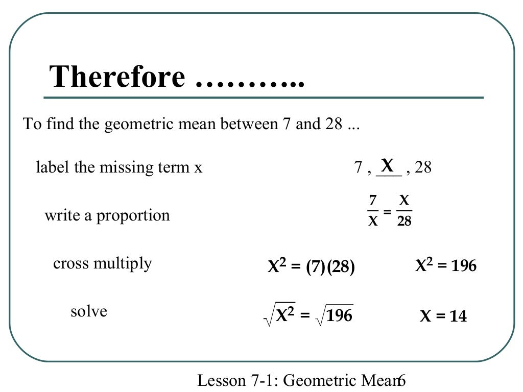 what is geometric mean in math definition