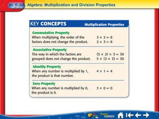 5-2   Algebra: Multiplication and Division Properties
 