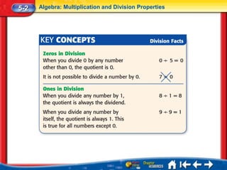5-2   Algebra: Multiplication and Division Properties
 