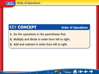 6-3   Order of Operations
 