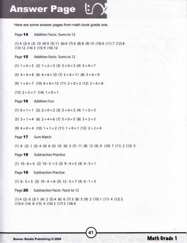 Math grade 1