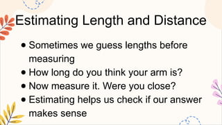 Guessing Distance Examples Math grade 2 & 3 - solving word problems involving lengths and distance ...