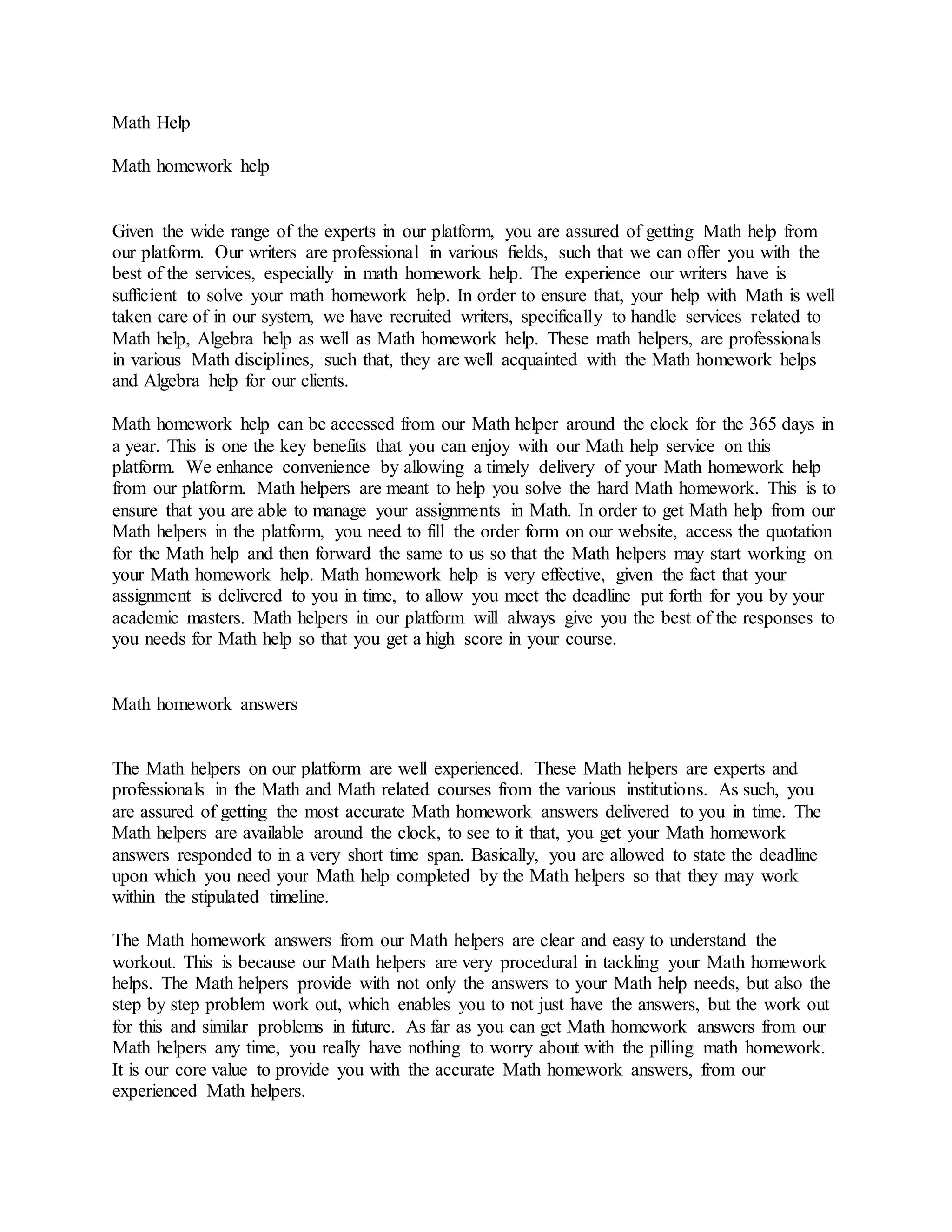 Math Help DOCX Math help docx