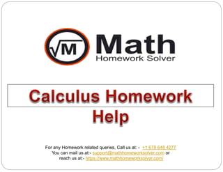 Calculus Homework Help | PPT