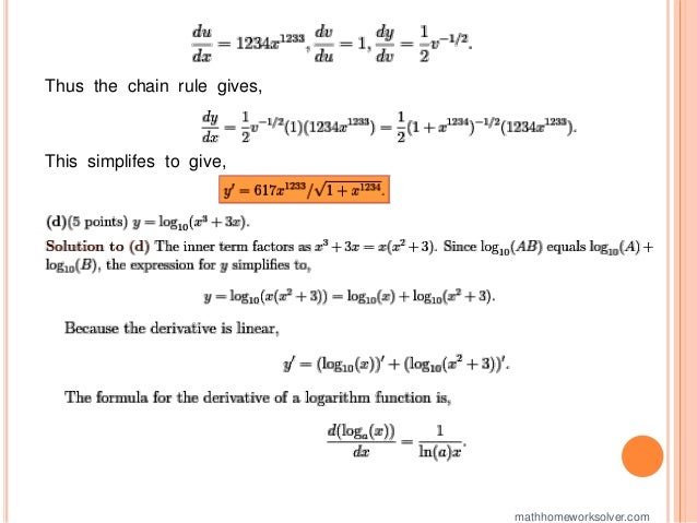 Thus the chain rule gives,
This simplifes to give,
mathhomeworksolver.com
 