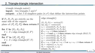 Lévy, Li, Borgese On Mesh Intersection
47/∞
2. Triangle-triangle intersection
 