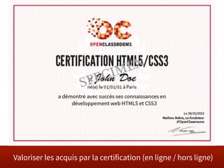 Valoriser les acquis par la certification (en ligne / hors ligne)

 