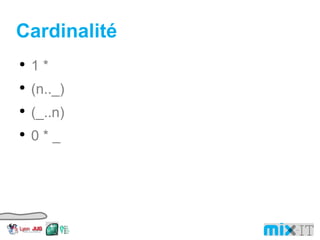 Cardinalité 1 * (n.._) (_..n) 0 * _ 
