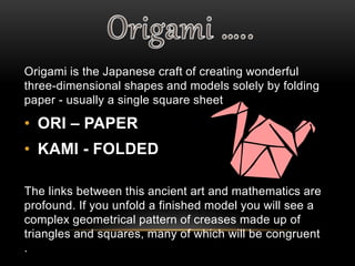 Kami Triangle Pattern Mathematics in art | PPTX