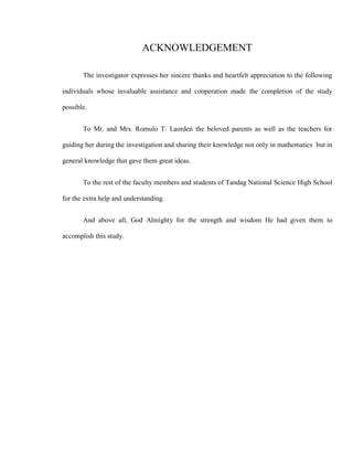 Math investigatory project 2016 | PDF