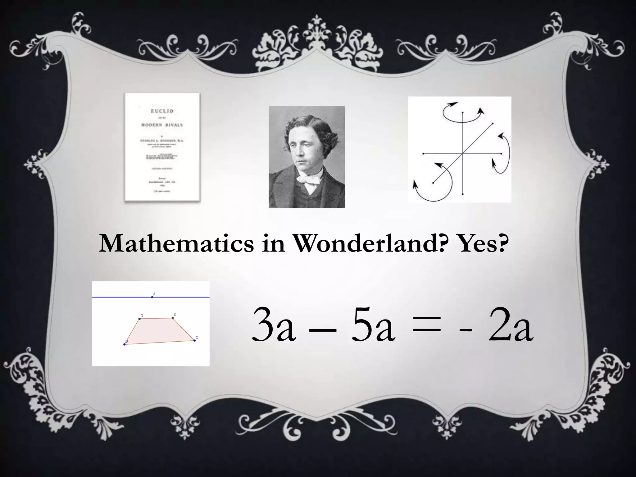 Mathematics in Wonderland? Yes?


           3a – 5a = - 2a
 