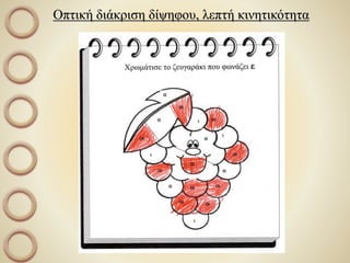 Οπτική διάκριση δίψηφου, λεπτή κινητικότητα
 