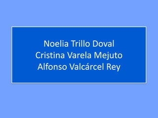 Noelia Trillo Doval
Cristina Varela Mejuto
Alfonso Valcárcel Rey
 