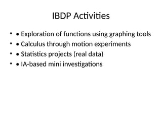 Engaging Mathematics Lab Activities for IBDP & IGCSE Students | PPTX