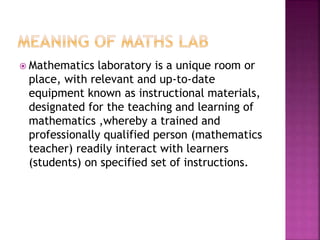 Math laboratory | PPTX