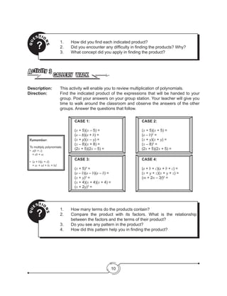 K to 12 - Grade 8 Math Learner Module