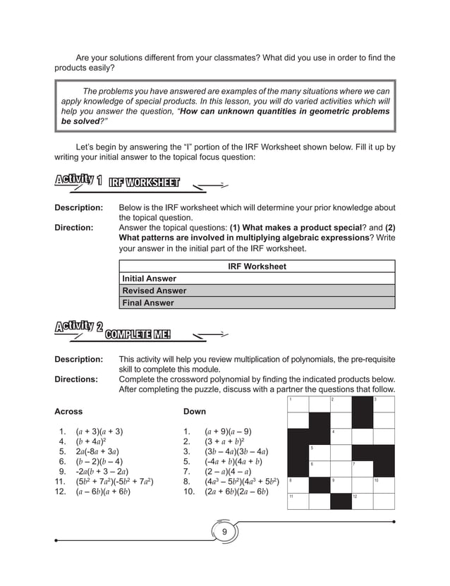 K to 12 Grade 8 Math Learner Module PDF