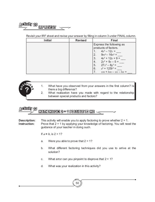 K to 12 Grade 8 Math Learner Module