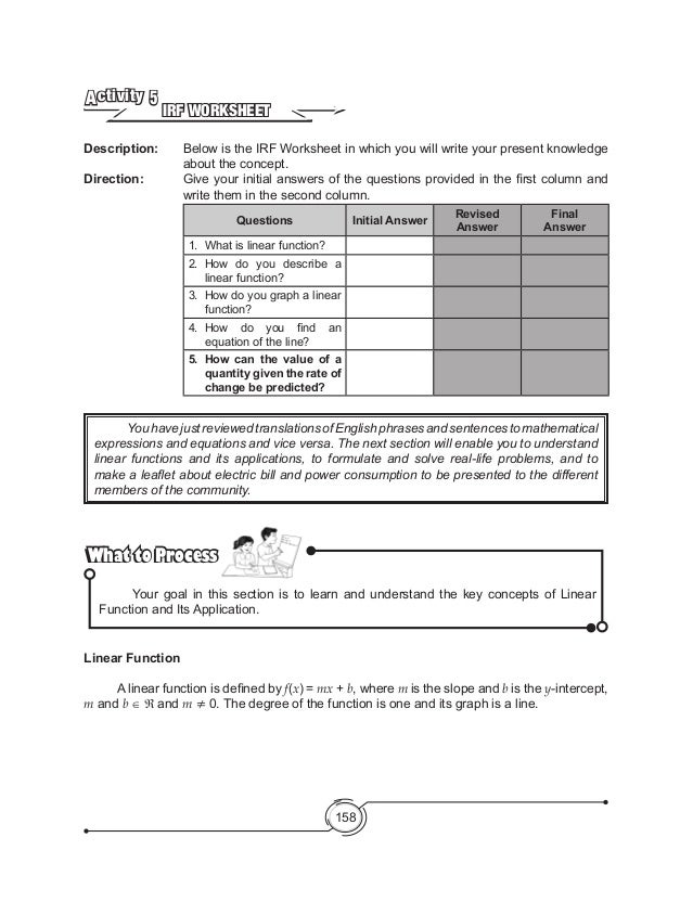 how do you describe a linear function revised answer