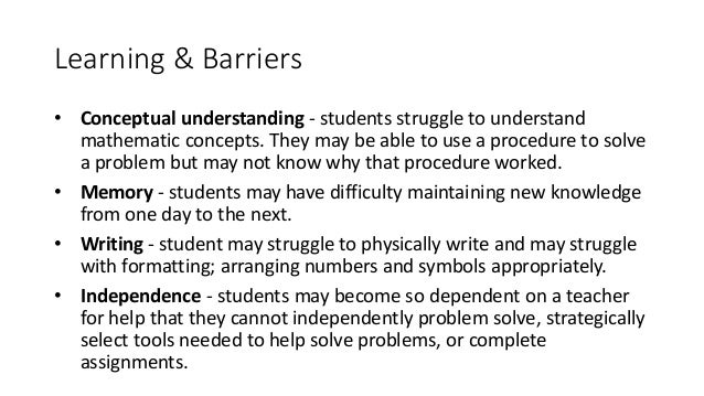 Math Learning & Barriers