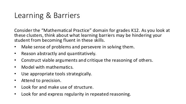 Math Learning & Barriers