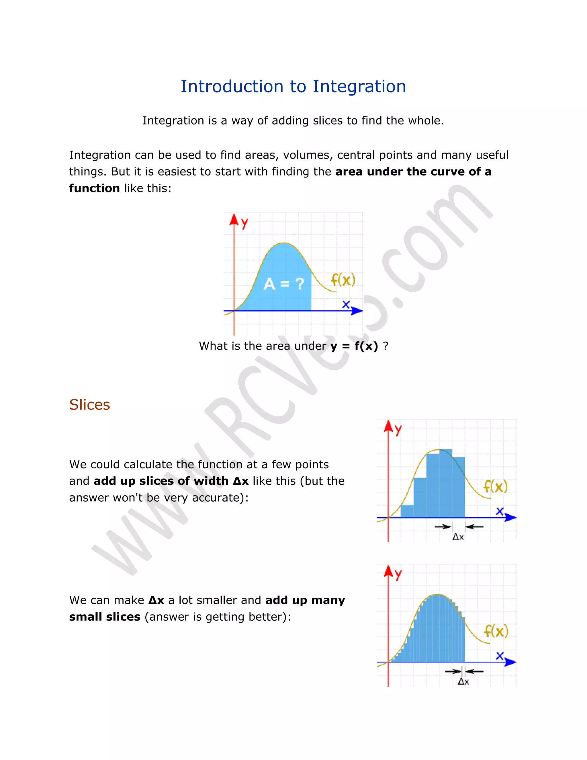 Math lecture 10 (Introduction to Integration) | PDF | Physics | Science