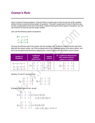 Math lecture 6 (System of Linear Equations)