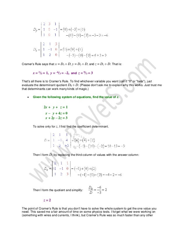 Math Lecture 6 System Of Linear Equations Math Lecture 6 System Of Linear Equations