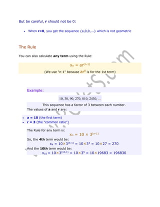 Successive Rule In Math Math lecture 7 (Arithmetic Sequence) | PDF