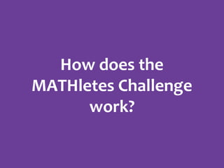How does the
MATHletes Challenge
work?

 