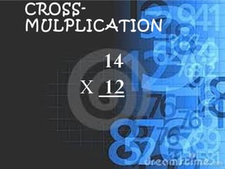 CROSS-
MULPLICATION
14
X 12
 