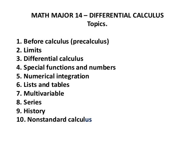 Math major 14 differential calculus pw