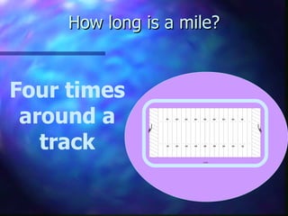 How long is a mile? Four times around a track 