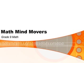 Math Mind Movers Grade 9 Math  