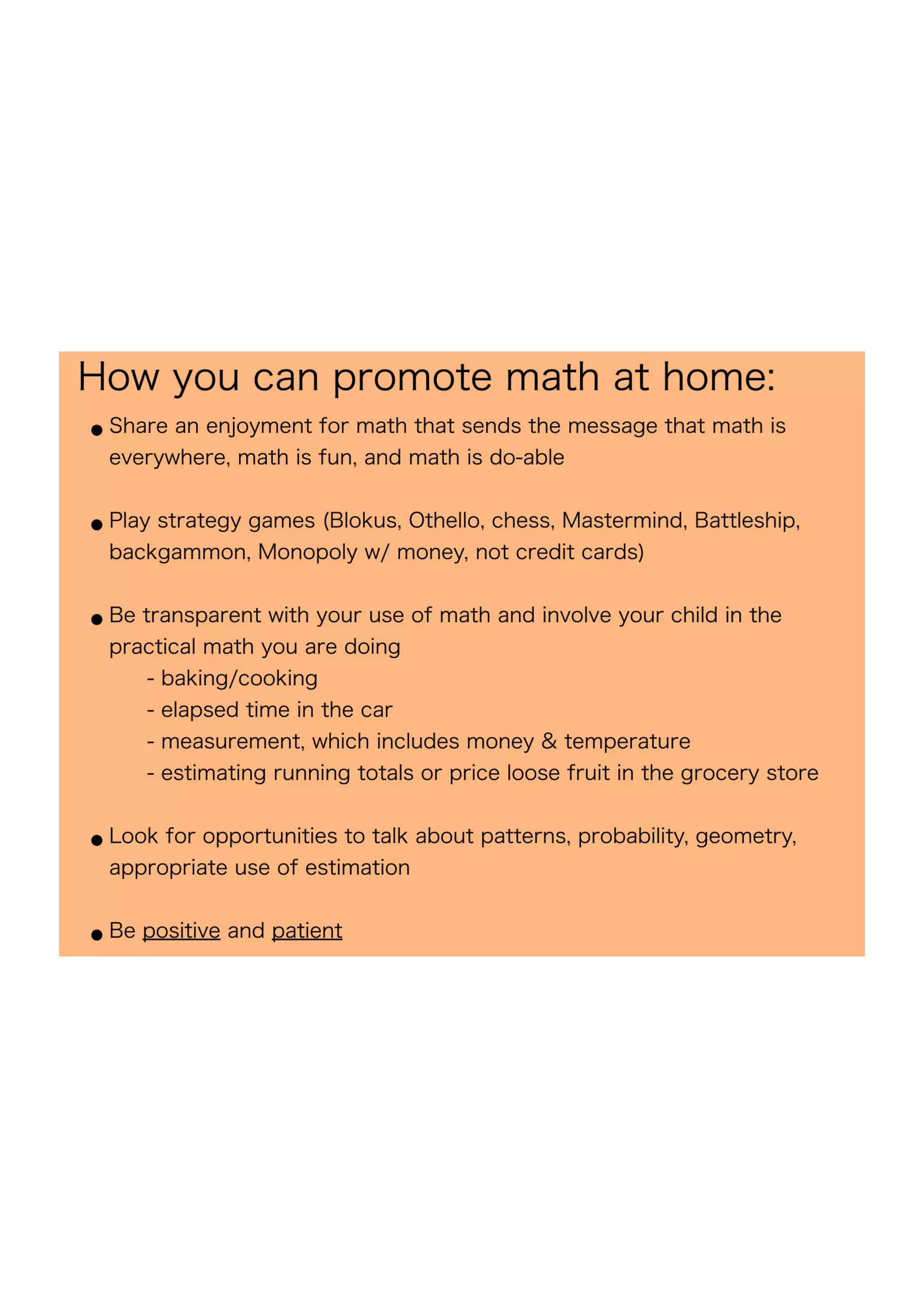 Math Night Fall 2014