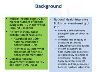 Global Health Initiatives and the South African health system | PPT