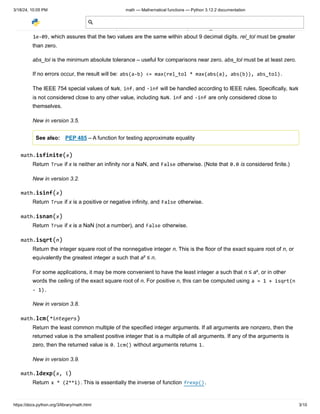 math operations ued in python and all used | PDF
