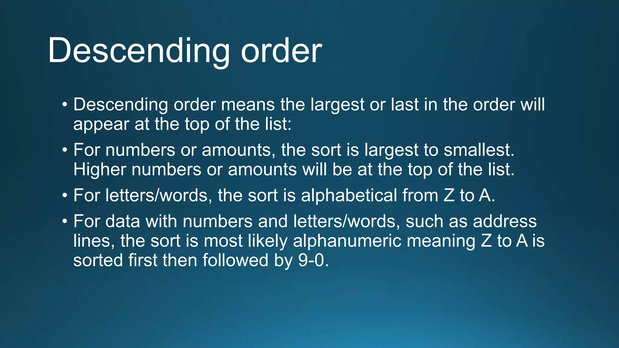 Ascending and Descending order | PPTX