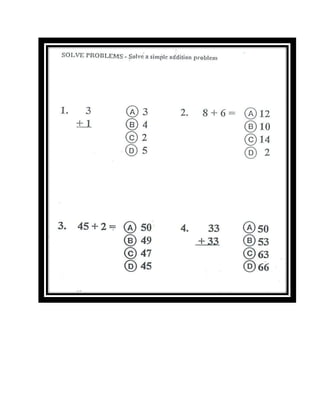 MATH: POST TEST 1ST GRADE | DOCX