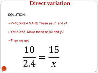 direct and indirect variation | PPTX
