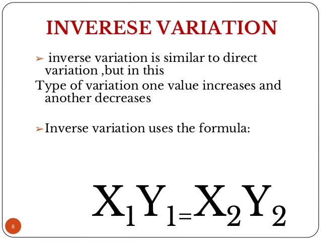 direct and indirect variation