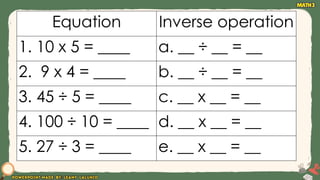 MATH PPT W1Q4 about division and reverse multiplication | PPTX