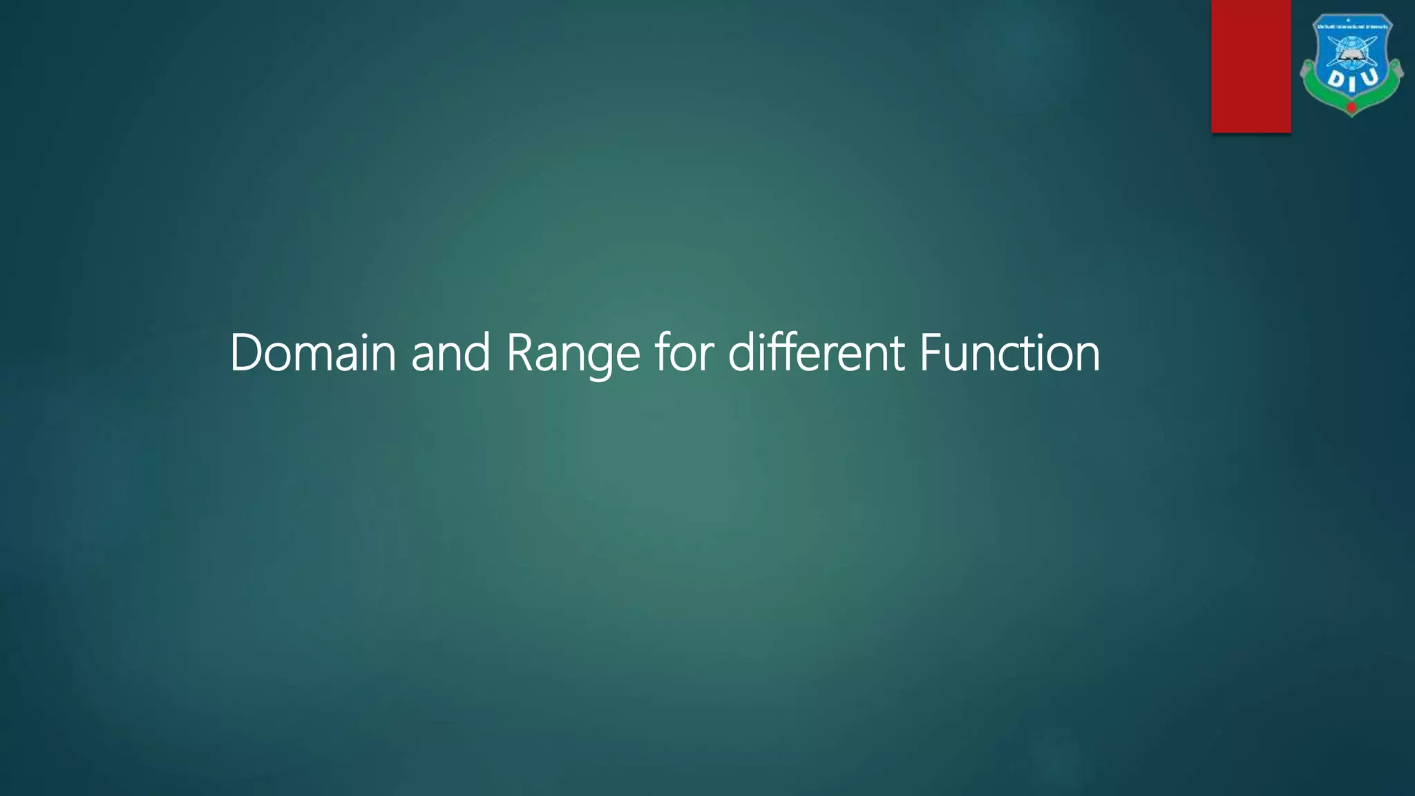 Math presentation on domain and range | PPTX