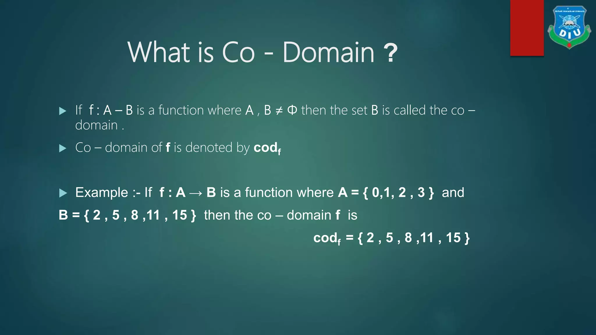 Math presentation on domain and range | PPTX