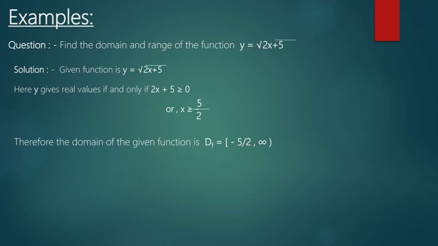 Math presentation on domain and range | PPTX