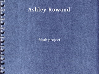 Ashley Rowand
Math project
 