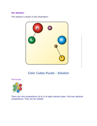 Multicube Color Problem Solution Math puzzle | DOC